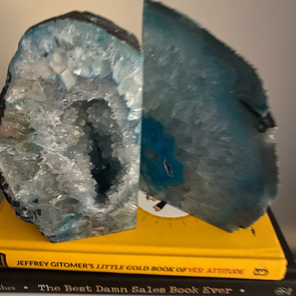 Two Genuine stone book ends.